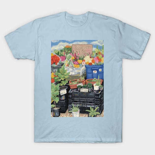 Farmers Market Flowers T-Shirt by danyellysdoodles